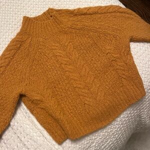 Sunday Best cropped turtle neck in marigold, size XS.